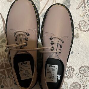 Dr. Martens Women's Blush Pink Leather Lace-Up Platform Boots